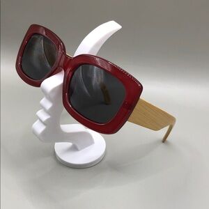 Blue planet CAM BP 18263 eco sunglasses square semi oversized dark red wood.